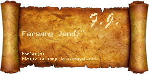 Farsang Jenő névjegykártya